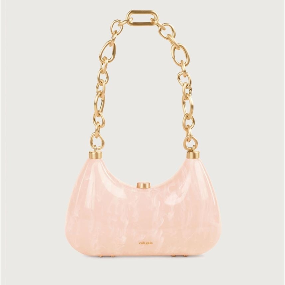 Cult Gaia Pink Handbag with Gold Chain